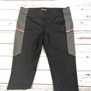 FILA sport running capris, black/gray